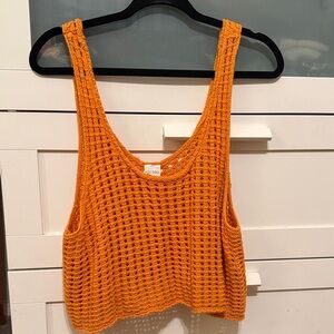 wild fable Orange Crochet Tank Top